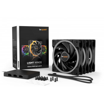 be quiet! Light Wings | 120mm PWM Triple Pack high-speed Boitier PC Ventilateur 12 cm Noir 3 pièce(s)