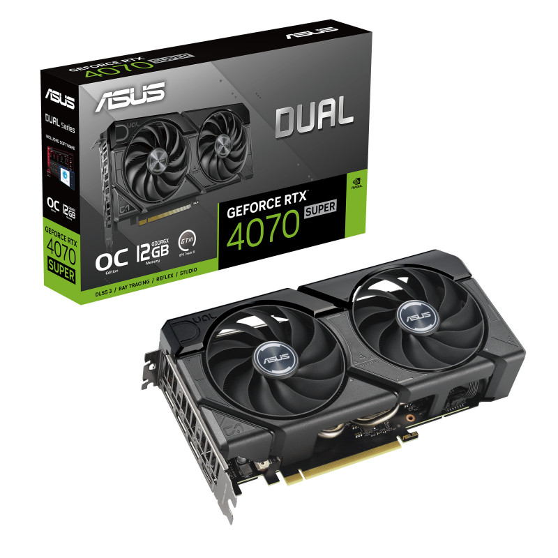 ASUS Dual -RTX4070S-O12G-EVO NVIDIA GeForce RTX 4070 SUPER 12 Go GDDR6X