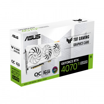 ASUS TUF Gaming TUF-RTX4070TIS-O16G-BTF-WHITE NVIDIA GeForce RTX 4070 Ti SUPER 16 Go GDDR6X