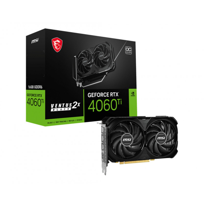 MSI VENTUS GEFORCE RTX 4060 TI 2X BLACK 16G OC carte graphique NVIDIA 16 Go GDDR6