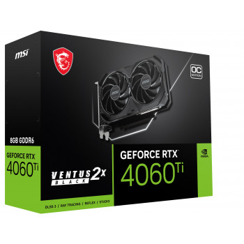 MSI VENTUS GeForce RTX 4060 Ti 2X BLACK 8G OC NVIDIA 8 Go GDDR6