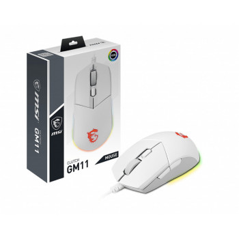 MSI CLUTCH GM11 WHITE souris Jouer Ambidextre USB Type-A Optique 5000 DPI