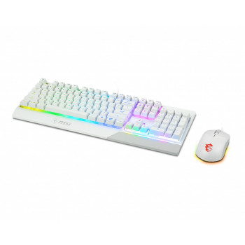 MSI Vigor GK30 Combo White clavier Souris incluse Jouer USB QWERTY Français Blanc