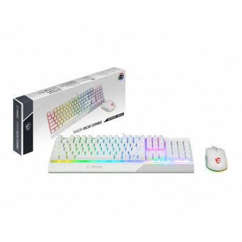 MSI Vigor GK30 Combo White clavier Souris incluse Jouer USB QWERTY Français Blanc