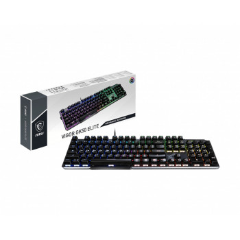 MSI VIGOR GK50 ELITE BOX WHITE clavier Jouer USB QWERTZ Français Noir, Métallique