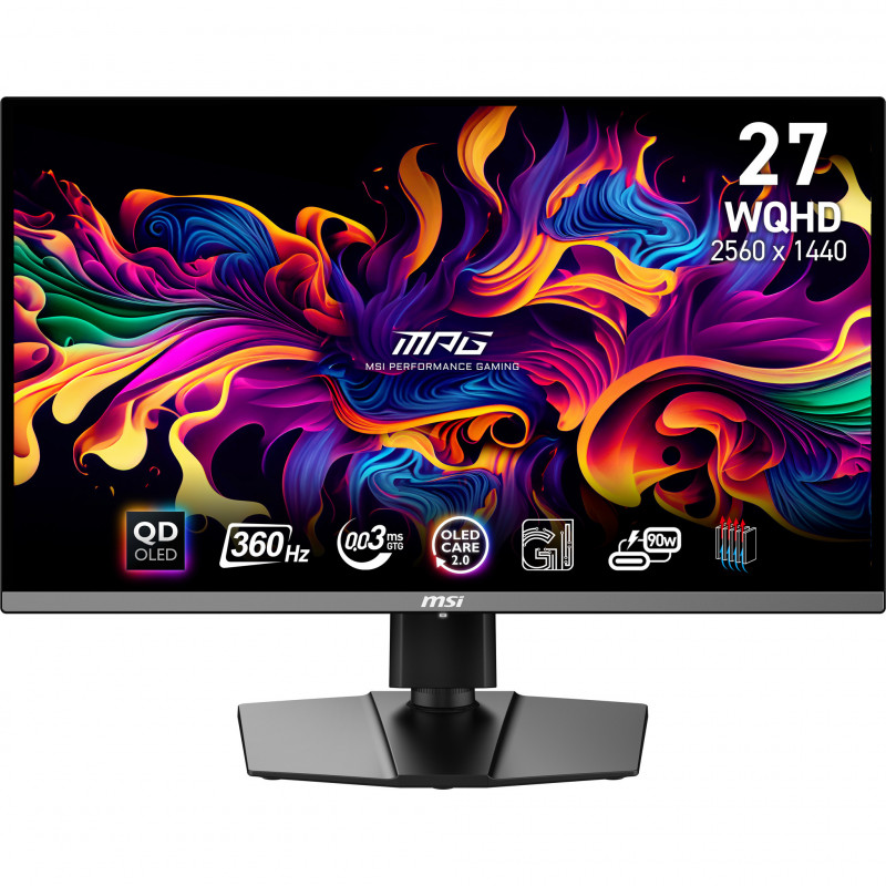 MSI MPG 271QRX QD-OLED écran plat de PC 67,3 cm (26.5") 2560 x 1440 pixels Wide Quad HD QDOLED Noir