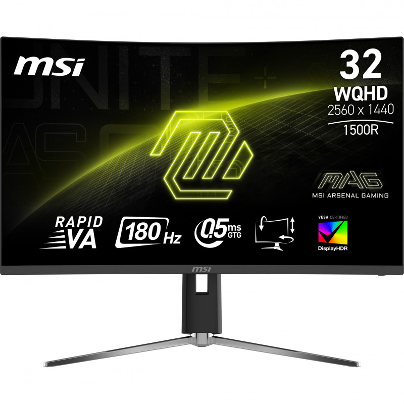 MSI MAG 32CQ6PF écran plat de PC 80 cm (31.5") 2560 x 1440 pixels Wide Quad HD Noir