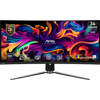 MSI MAG 341CQP QD-OLED écran plat de PC 86,4 cm (34") 3440 x 1440 pixels UltraWide Quad HD QDOLED Noir